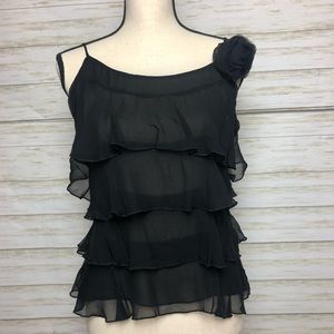 Arden B 100% Silk Ruffle Camisole